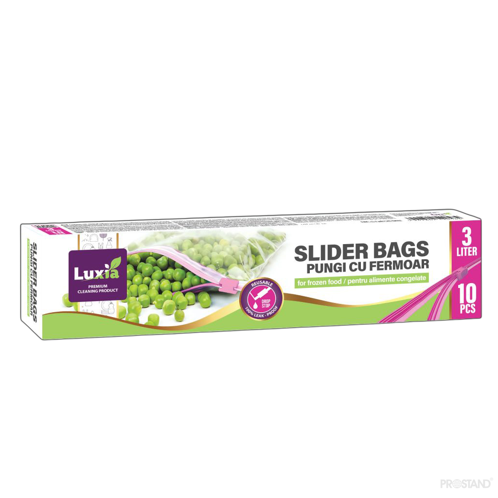 LUXIA Pungi alimentare p/u congelare cu fermoar 3 L  10 buc LUX-4058  /24