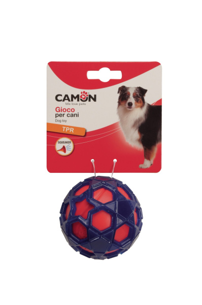 CAMON Dog toy, TPR ball with smooth insert and squeaker, jucărie pentru câini