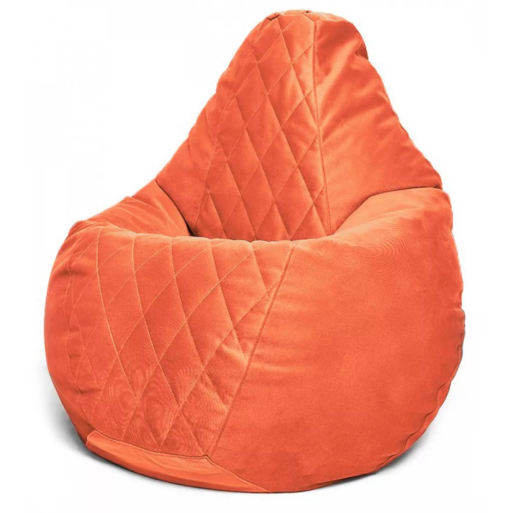 Fotoliu BeanBag din velur Maserrati "Romb", marimea "L" culoarea oranj