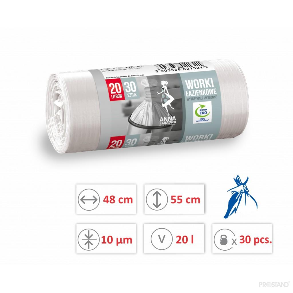 Pungi p/u gunoi 20 L. 30 buc.WNS-1321 AZ albe