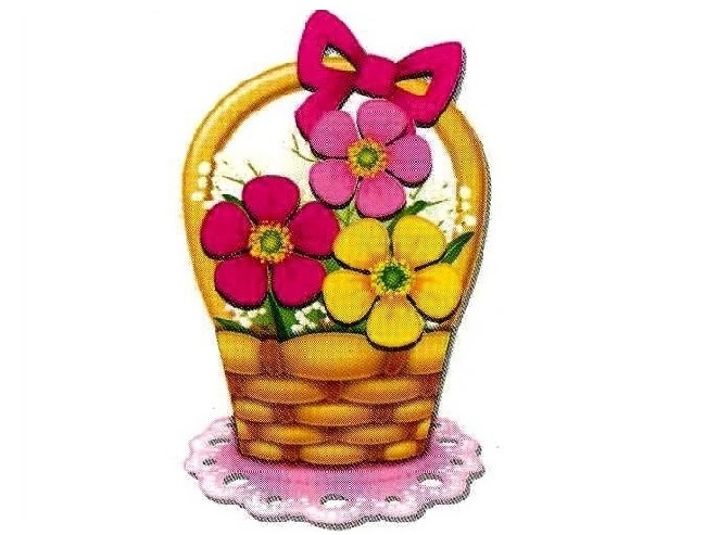 Aplicaţie - Coşuleţ cu flori art.AP-23 (fără suport)