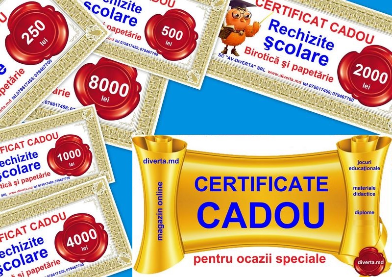 Certificat cadou - Rechizite şcolare - 6000 lei art.CTB-26