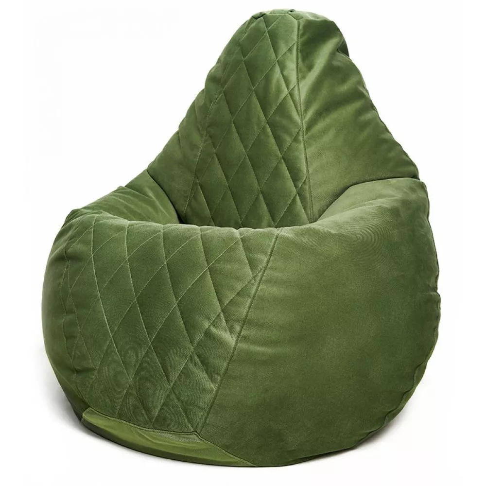 Fotoliu BeanBag din velur Maserrati "Romb", marimea "XXL" culoarea verde