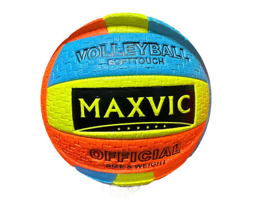 Minge volei MAXVIC oficiala, soft touch, colorata neon, indoor outdoor, marime standard, minge volei antrenament si competitie, rezistenta, aderenta buna, sport fitness plaja sala