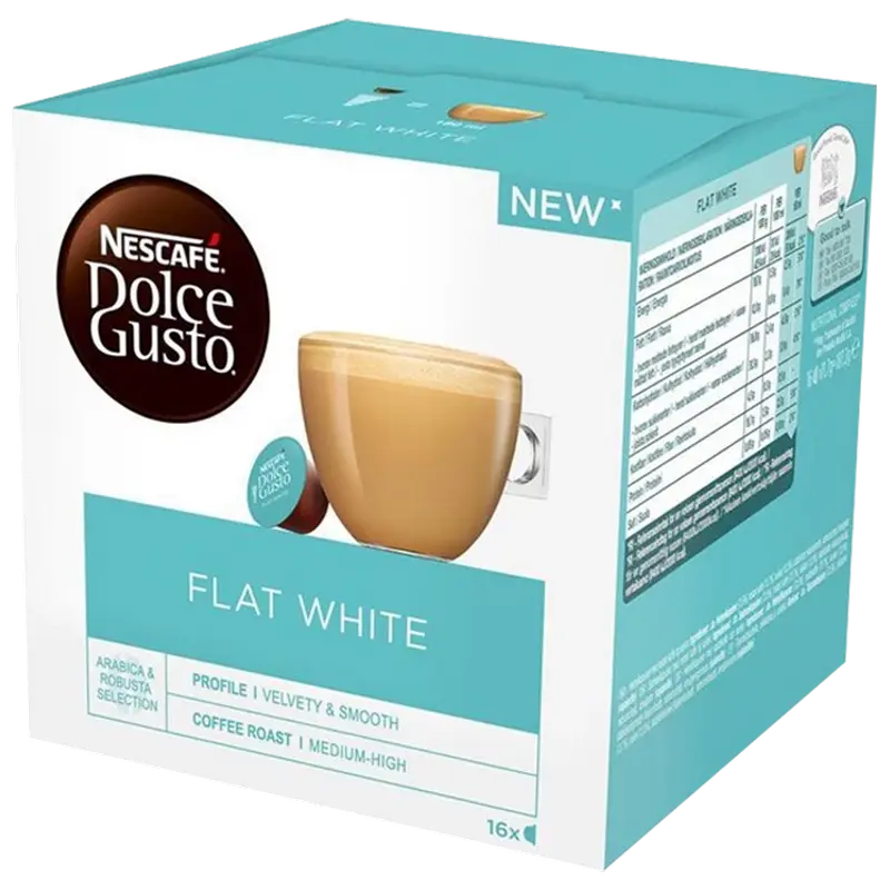 Cafea Nescafe Dolce Gusto Flat White, 16 buc