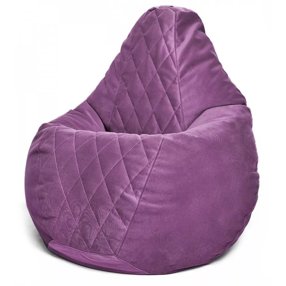 Fotoliu BeanBag din velur Maserrati "Romb", marimea "L" culoare liliac