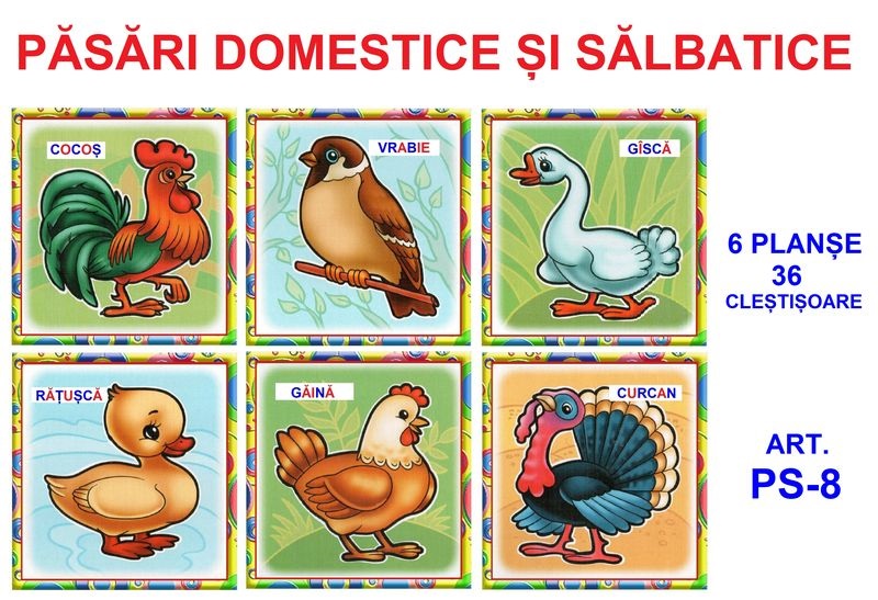 PS-8 Joc cu cleşte Păsări domestice şi sălbatice