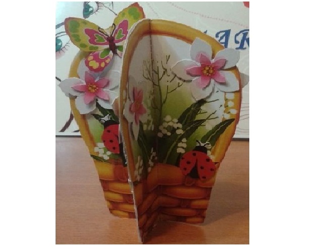 Aplicaţie - Coşuleţe cu flori - din 4 părţi  art.AP-32