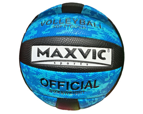 Minge volei MAXVIC albastru neon, design modern sport, sala, plaja, fitness