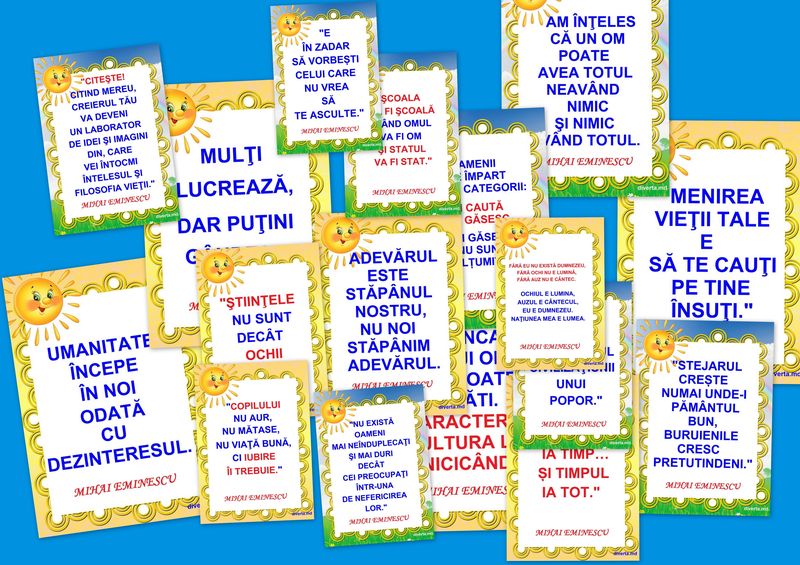 L-115 Citate de Mihai Eminescu - format A3, laminate