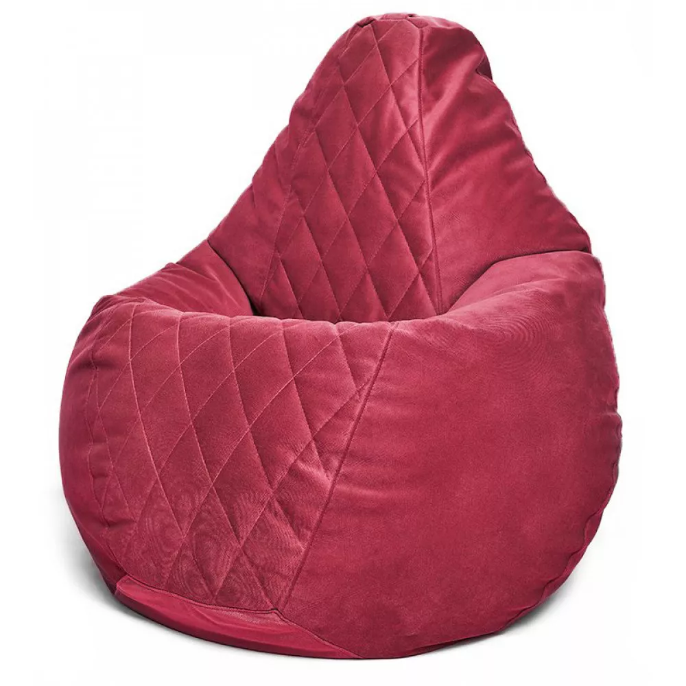 Fotoliu BeanBag din velur Maserrati "Romb", marimea "XXL" culoarea bordo