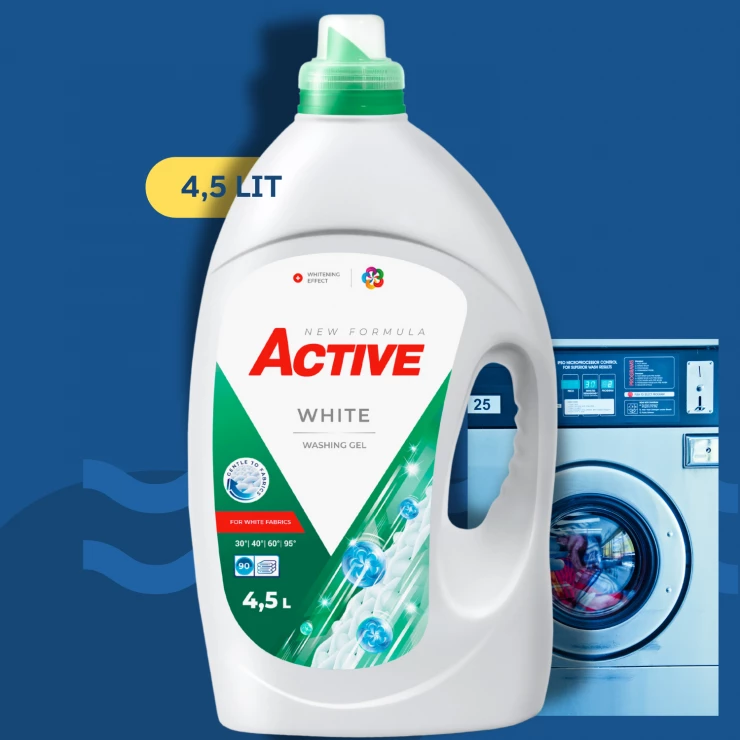 Detergent lichid Active White (rufe albe) 4,5Lit