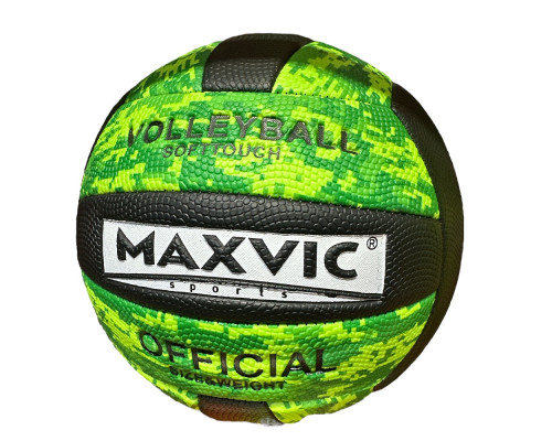 Minge volei MAXVIC verde camo, indoor, outdoor, aderenta ridicata, design camuflaj, sport, sala, plaja, fitness