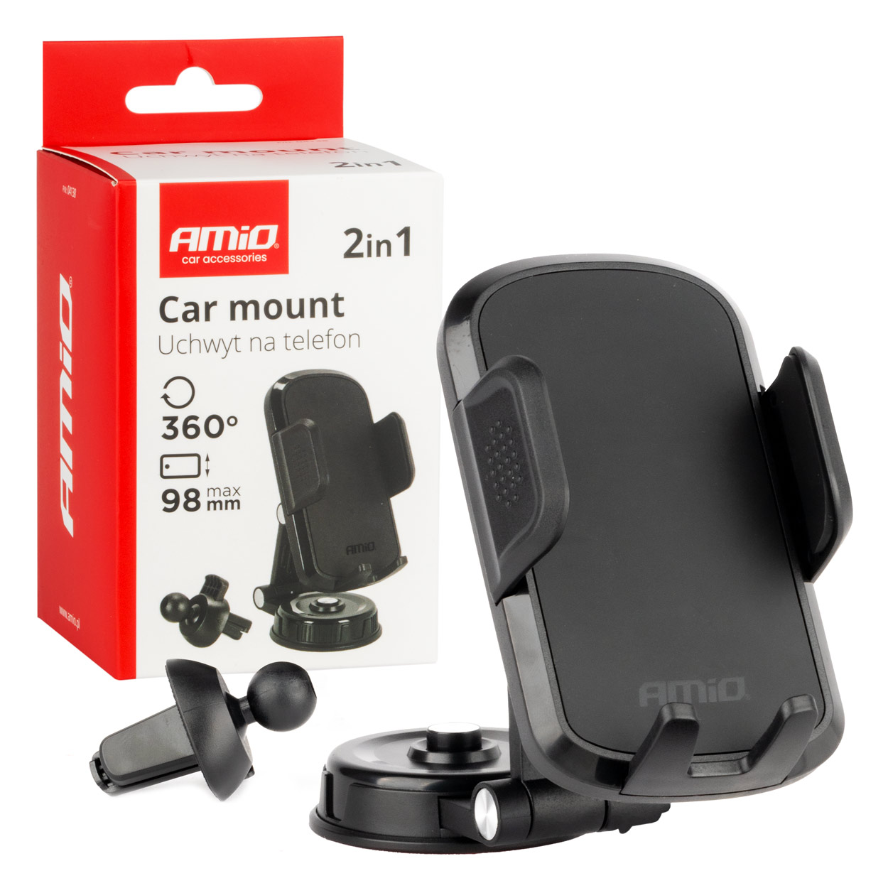04138 Suport de telefon rotativ p-u grila de aerisire a bordului, 360В°, 2 in1