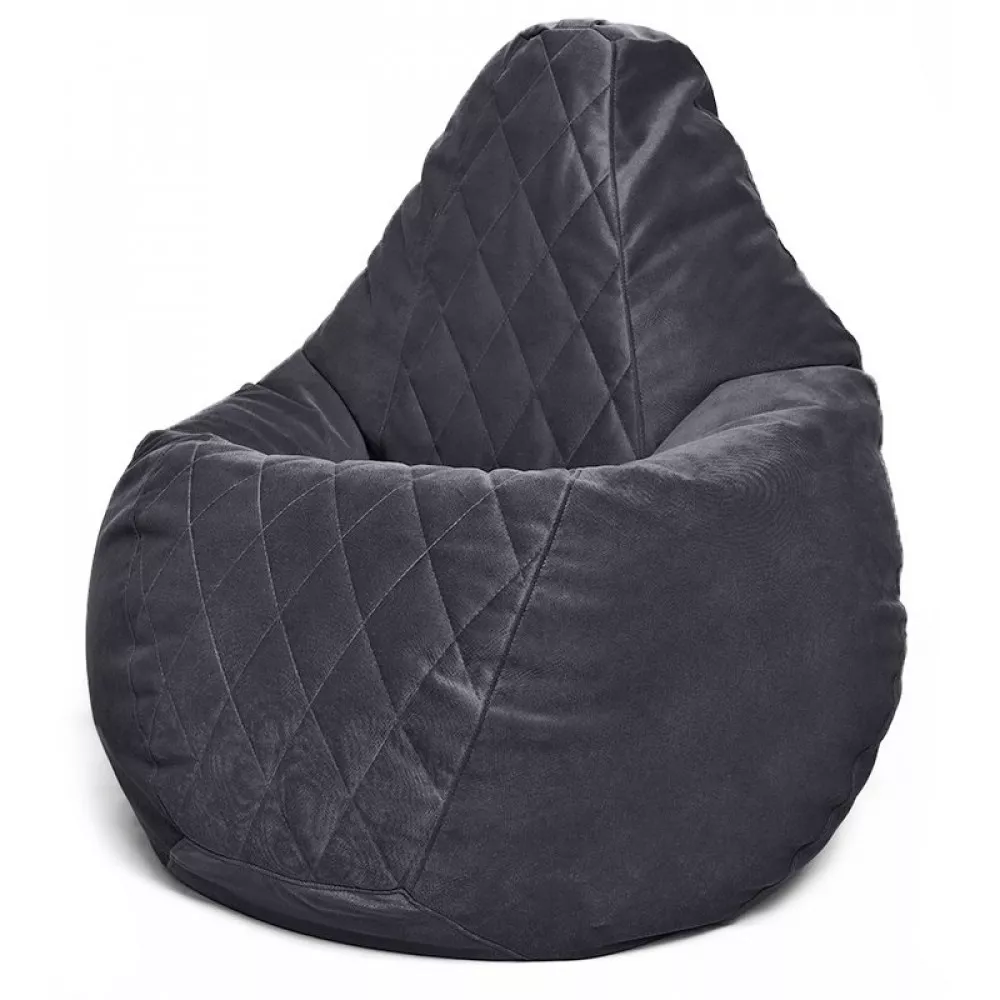 Fotoliu BeanBag din velur Maserrati "Romb", marimea "L" culoarea neagra