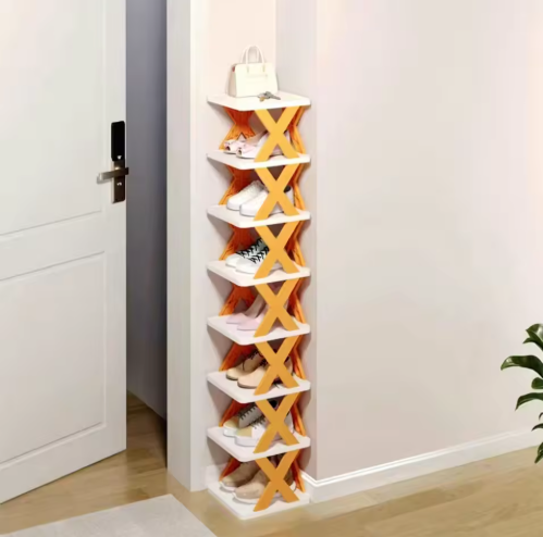 Raft organizator pentru încălțăminte cu 7 nivele portocaliu