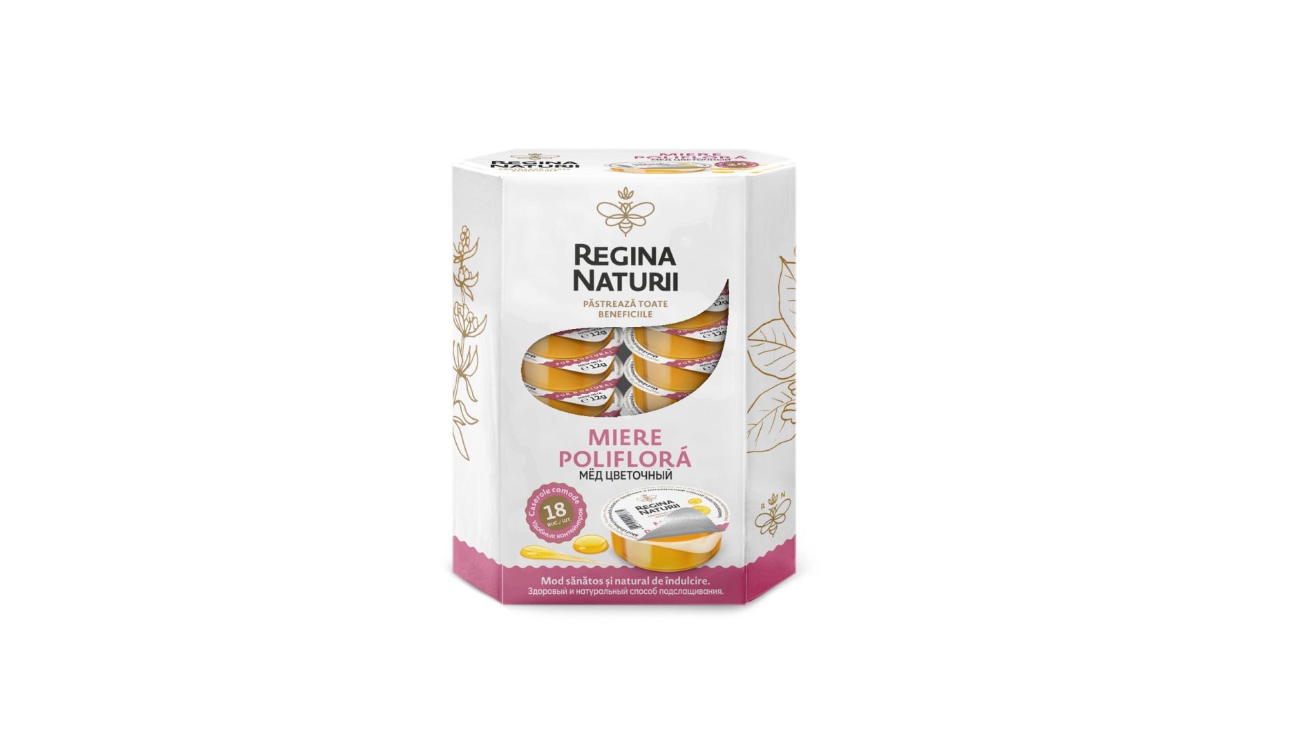 Miere poliflora in caserola 20g x 18 buc Regina Naturii