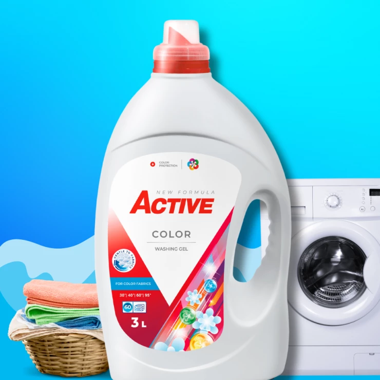 Detergent lichid Active Color (rufe colorate) 3Lit
