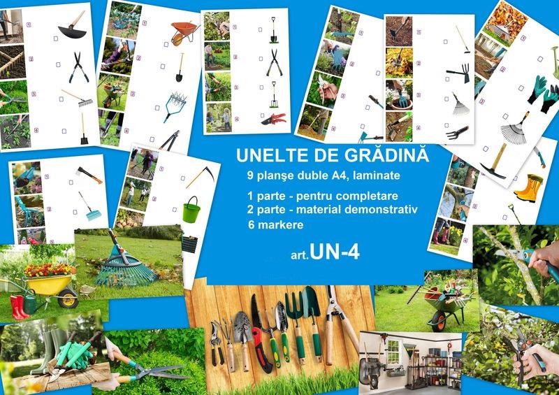 UN-4 Joc Unelte de grădină - planşe A4