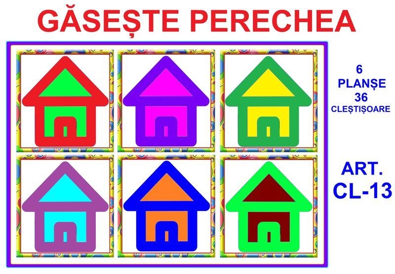 CL-13 Joc cu cleşte Culori - găseşte perechea