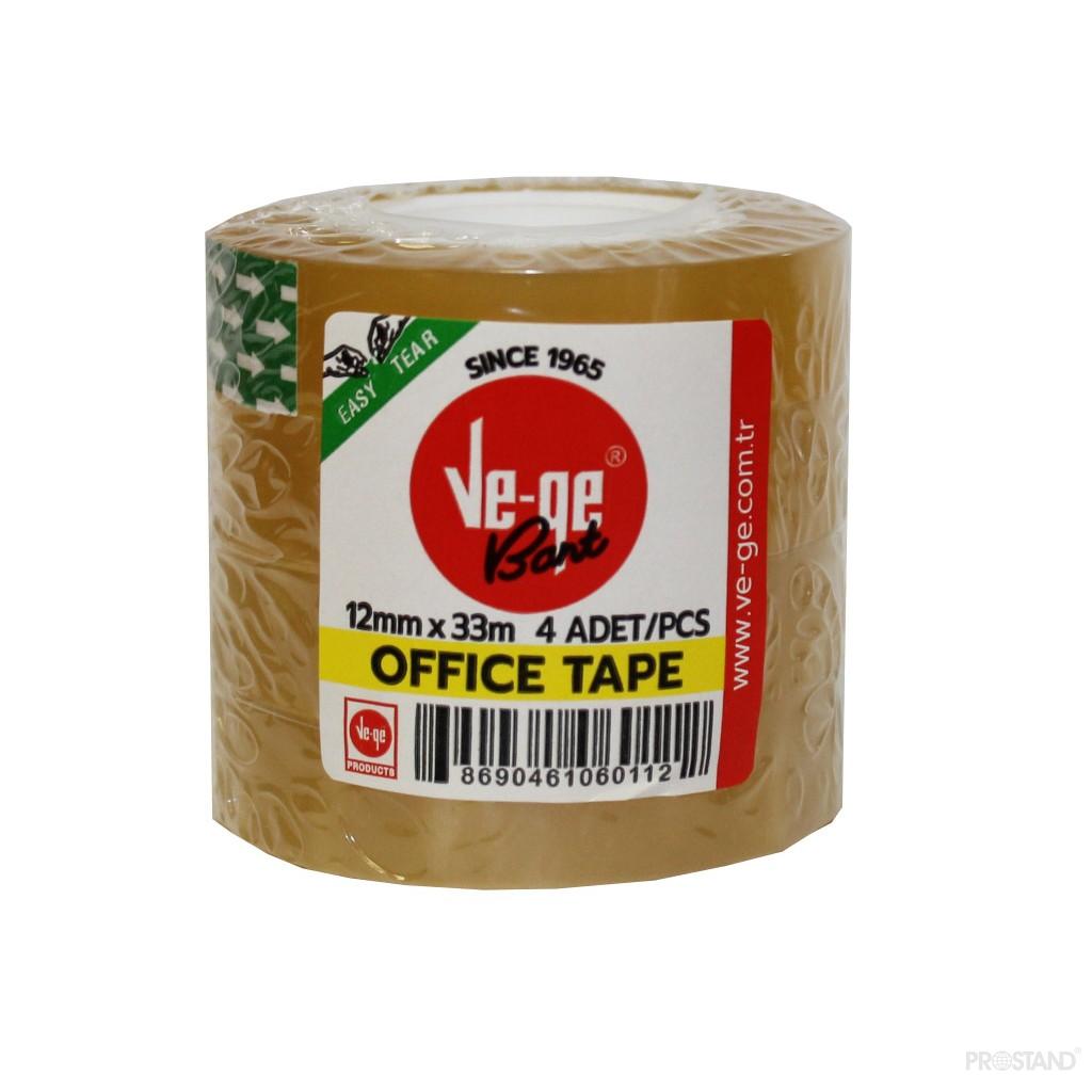 Banda adeziva (scotch) VE-GE  12mm*33m*40mc  set 4 role