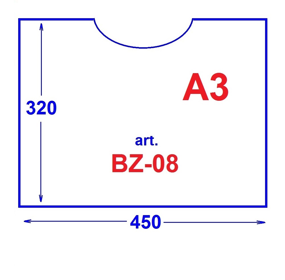 BZ-08 Buzunar transparent A3 320*450 mm