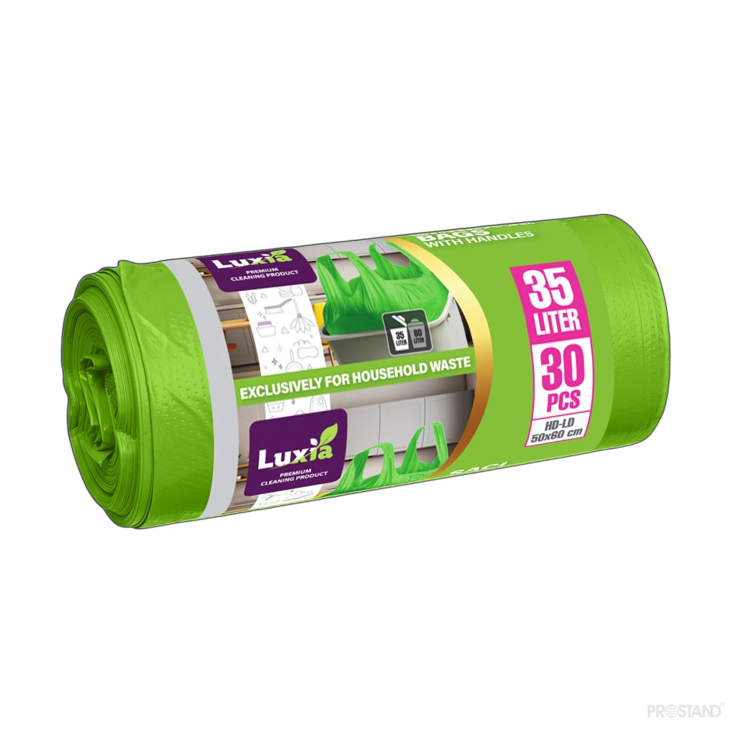LUXIA Pungi p/u gunoi cu minere 35 L 30 buc. (verzi) LUX-4016  /35