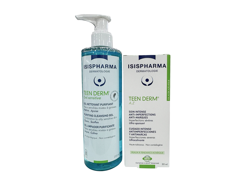 SET Teen Derm gel sensitive 250ml+Teen Derm AZ crema 30ml