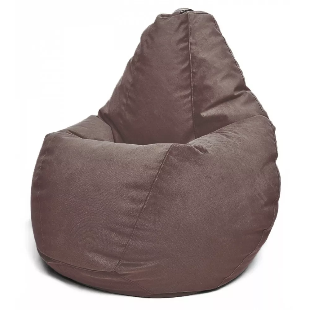 Fotoliu BeanBag din velur Maserrati, marimea "L" culoare cafenie