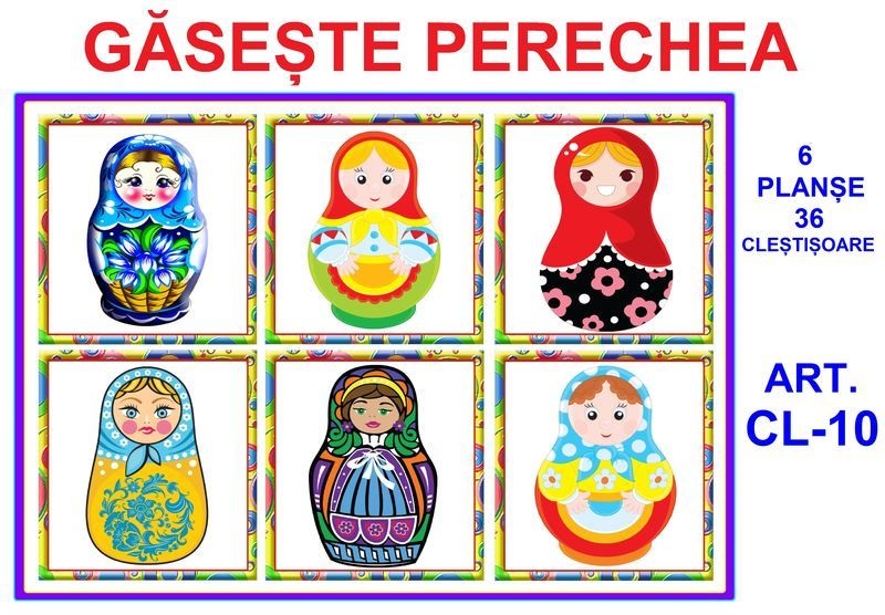 CL-10 Joc cu cleşte Culori - găseşte perechea