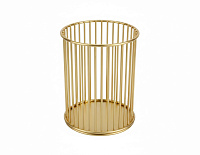 Pahar pentru pixuri metalic, rotund, auriu, suport creioane elegant, organizator birou modern, design premium