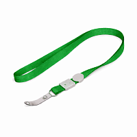 Snur ecuson verde, set 100 buc, latime 10 mm, cu clip metalic