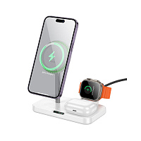 HOCO CQ12 Joyfull 3-in-1 wireless fast charger white