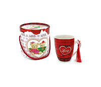 Cană 380ml "Love" cu o pensulă - în tub cadou (09480)
