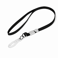 Set 100 snururi pentru ecusoane, negru, cu carabina din plastic