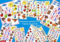 D2-74.2 Compunerea numerelor 1-10, planşe laminate A4