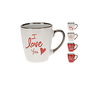 Cană 200ml Love alb/roșu - porțelan (50863)