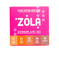 Set vopsele pentru sprâncene ZOLA cu colagen Sachet 5x5 ml (5 culori)