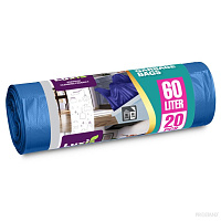 LUXIA Pungi p/u gunoi cu urechi 60 L 20 buc. albastru LUX-4017  /28