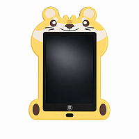 Tableta scris LCD 8.5 inch copii model tigru, tabla desen electronica reutilizabila, ecran negru cu stylus, stergere rapida si blocare, jucarie educativa 3+