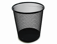 Cos hartii metalic, plasa mesh, negru, 22x26x28 cm, cos gunoi birou, suport deseuri office, rezistent